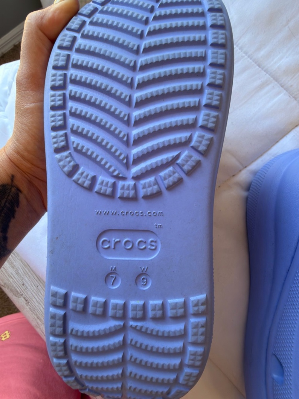 Lavender Clog Shoes with Fun Charms platform adult Crocs - Picture 7 of 8